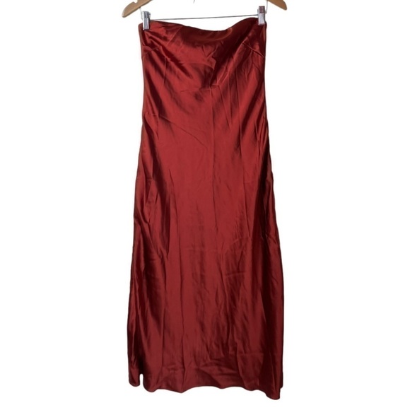 Sachin + Babi Dresses & Skirts - Sachin & Babi Strapless Satin Rust Brown Aubrey Dress 6